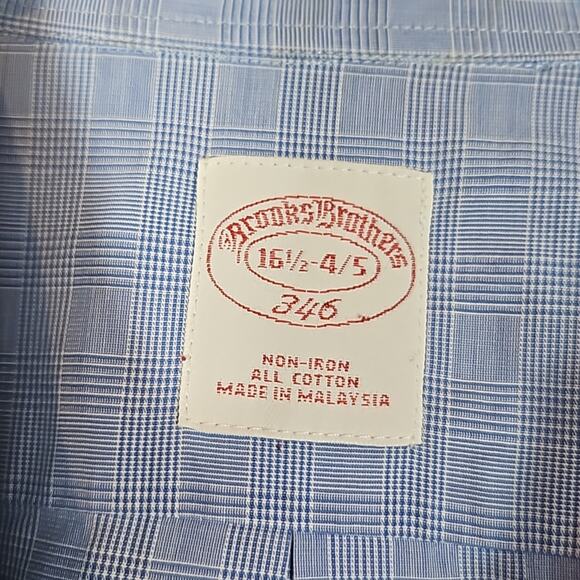 Brooks Brothers Men's Non-Iron Long Sleeve Button Down Sport Shirt Blue Plaid - Picture 3 of 4